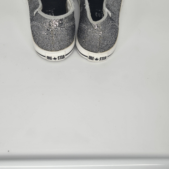 Converse one star ballet flats silver sequins size 5 bling glam metallic - Picture 9 of 9